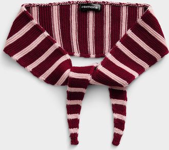 Simons Womens Striped knit narrow scarf