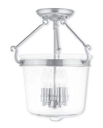Livex Lighting Discontinued Livex Rockford 4-Light Brushed Nickel Ceiling Mount