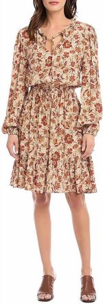 Karen Kane Long Sleeve Tiered Mini Dress In Floral