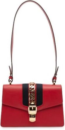 Gucci Pre-owned Sylvie Schoudertas - Dames - Vintage Schoudertas - Rood - ONE Size - Leer - Vintage