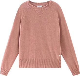Woolrich Klassieke trui met ronde hals - Dames - Ronde hals truien - Roze - L - Wol - Truien & Vesten