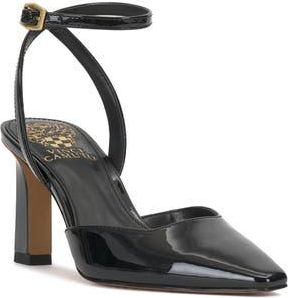 Vince Camuto Galees Ankle Strap Pump in Black Patent at Nordstrom Rack, Size 9.5