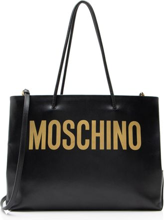 Moschino Leather Logo Shopper Tote