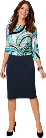 Hermann Lange Druckkleid in 2 teiliger Optik und mit Faltenpartie im Taillenbereich