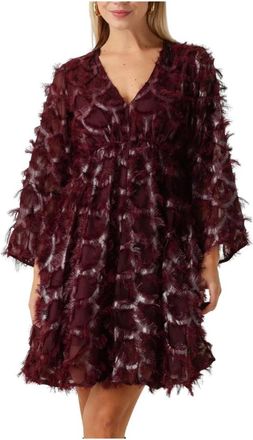 Y.A.S Yaspazilla 7/8 Jurk - Dames - Korte kleedjes - Bruin - M - Polyester - Kleedjes