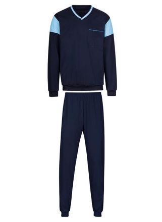 Trigema Mens 637708s Pajama Set, Navy, XL