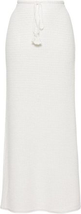 Self Portrait Sequinned Pointelle-Knit Maxi Skirt