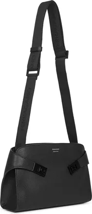 Ferragamo Mens Messenger Bag Hug Black Calf Leather Handbags Hand