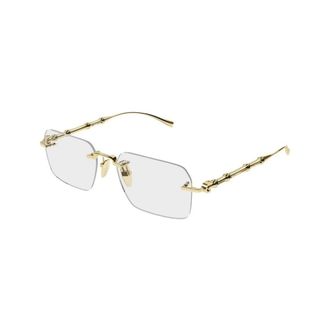 Gucci Rectangular Metal Optical Frame - male - Gucci - Glasses - Yellow - 56 MM - Accessories