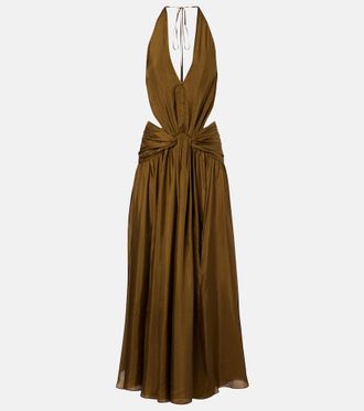 Zimmermann Indra cutout halterneck silk maxi dress