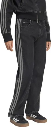 adidas Originals Straight Leg Jeans in True Black Denim at Nordstrom, Size 31