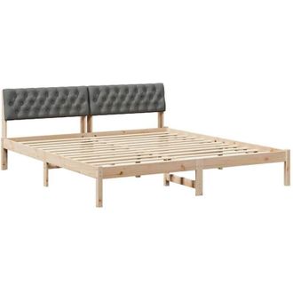 vidaXL Estructura De Cama Negro Y Gris Oscuro 180 X 200 Cm Vidaxl
