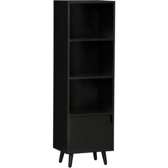 HOMCOM Estanter&iacute;a con 3 Estantes Abiertos y Armario de Puerta Librer&iacute;a de Estilo Moderno para Almacenamiento de Libros Juguetes CDs Plantas 40x30x129,5 cm