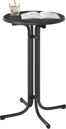 Woltu Mesa Alta Redonda Plegable 70x110cm, Negro - Woltu