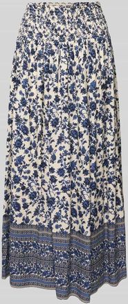 Lollys Laundry Maxirock aus Viskose im Allover-Look Modell Myra in Marine, Gr&ouml;&szlig;e XL