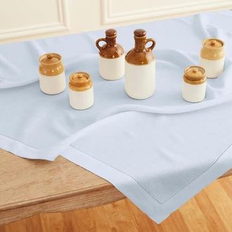 Solino Home Linen Table Throw - Classic Hemstitch, 52 x 52 Inch, 52 x 52 Inch in Light Blue at Nordstrom, Size Medium
