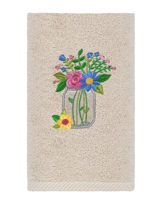 Linum Home Textiles Country Bouquet Embroidered Luxury 100% Turkish Cotton Hand Towel
