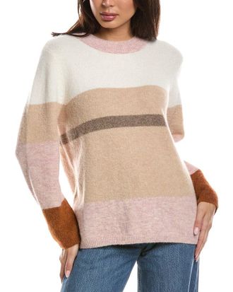 Fort&eacute; Cashmere Lofty Colorblock Alpaca-Blend Sweater