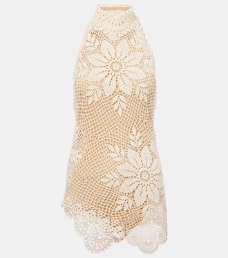 Magda Butrym Floral crochet cotton top