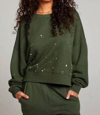 Chaser Splatter Paint Ombr&eacute; Pullover In Forest Night