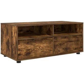 vidaXL Gabinete de TV con cajón Roble ahumado 100 x 48 x 43 cm vidaXL