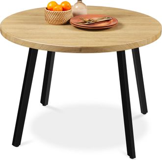 Best Choice Products 35.5in Mid-Century Modern Round Dining Table w/ Steel Legs, Adjustable Feet
