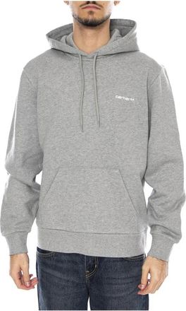 Carhartt Work in Progress Hooded Script Embroidery Sweat - Heren - Hoodies - Grijs - S - Katoen - Hoodies & sweatvesten
