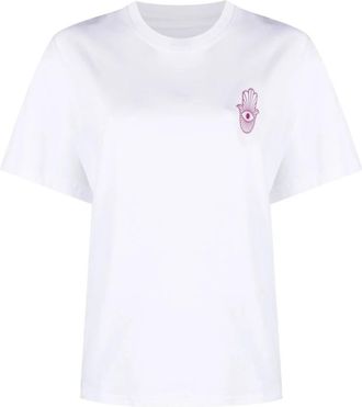 Stand Studio Casual T-shirt met Korte Mouwen- Wit - Dames - T-shirts - Wit - L - Katoen - Tops
