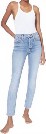 Re/Done 90S High Rise Ankle Cropped Jeans In Blue