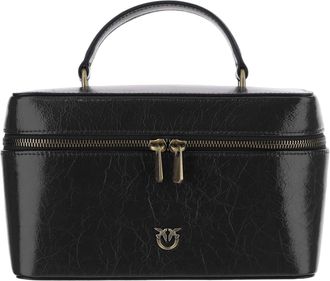Pinko Black Love Birds Lambskin Vanity Bag