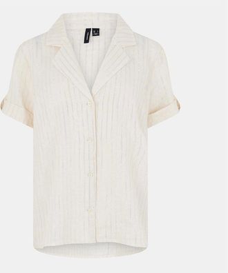 Vero Moda Womens Relaxed Fit Short Sleeve Shirt - Birch - Size: 10