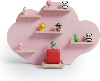 Relaxdays Relaxdays Toniebox shelf, magnetic, for Toniebox & 20 Tonies, cloud, HxWxD: 40 x 61 x 17 cm, Tonie figure shelf, sage