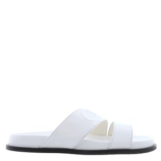 Jimmy Choo London Embossed Logo Leather Slides