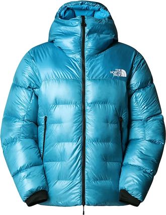 The North Face logo-detail hooded-neckline down coat - men - Recycled Nylon/Recycled Polyester - M - Blue