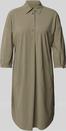 Marc Cain Knielanges Hemdblusenkleid mit 1/2-Arm in Oliv, Größe 36