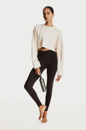 H&M Yoga Leggings With Softmove Lycra in Dark Brown at Nordstrom, Size X-Small