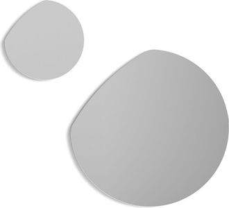 HERDASA Conjunto de 2 espejos asimétricos de la colección LUNA, en MDF lazada en color blanco