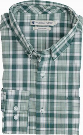 Southern Proper Mens Long Sleeve Henning Shirt In Sage