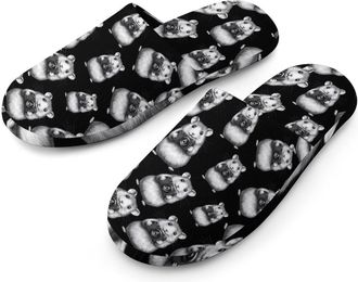 Generic Hamster Cute Mens Flannel Slipper Soft Comfy House Shoes Non Slip Winter Warm Indoor Outdoor Slippers