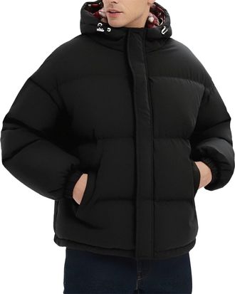 Generic Mens Puffer Jacket with Hood Water-Resistant Insulated Winter Puffy Coat Warm And Comfortable Long Sleeve Winter Jackets Hiking Climbing Outwear (UK, 