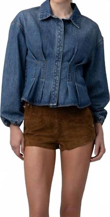 Blank NYC Addy Peplum Shirt In Off The Hook