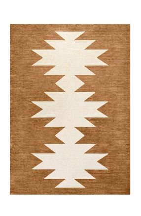 Jonathan Y Designs Chayton Minimalist Geometric Machine-Washable Area Rug in Rustic Terracotta at Nordstrom, Size 4Ft 0In X 6Ft 0In