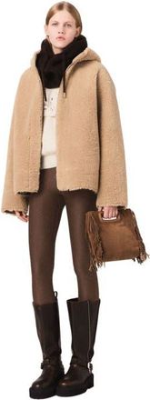 Maje Reversible coat with hood in Camel at Nordstrom, Size X-Small