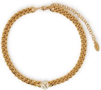 Off-white Womens Round Arrow Necklace in Silver at Nordstrom