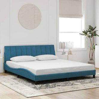vidaXL Estructura De Cama Con Cabecero Terciopelo Azul 180x200 Cm Vidaxl