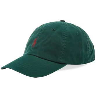 Polo Ralph Lauren Klassieke Baseballpet Groen & Rood - unisex - Petten - Groen - ONE Size - Katoen - Accessoires