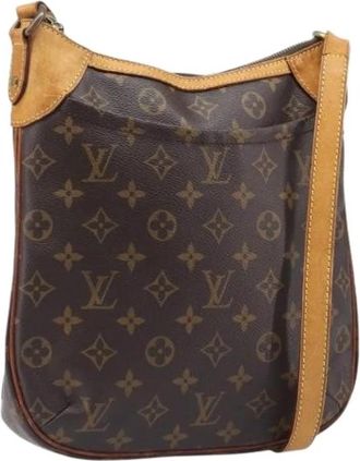 Louis Vuitton Pre-owned Monogram Canvas Shoulder Bag - Dames - Vintage Schoudertas - Bruin - ONE Size - Leer - Vintage