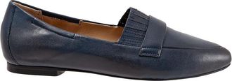 Trotters Emotion Flat Women US 6.5 Navy Leather Pointed Toe Loafer Shoes KHD2591 (Blue,6.5)