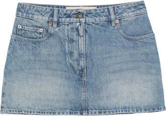 Valentino Garavani Rokken, Dames, Blauw, S, Katoen, Rok met culotte