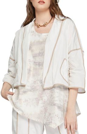 Luukaa D'Celli Astrid Short Memory Taffeta Jacket in Ecru at Nordstrom, Size X-Large